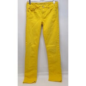 Madewell Rail Straight Jeans Womens‎ Mustard Yellow 25x32 Lightly Distressed